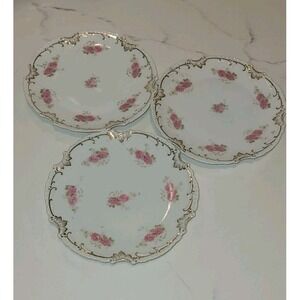 Z. S. & Co Bavaria Floral Marseille Handpainted Dessert/Pie Plate Set‎ Of 3